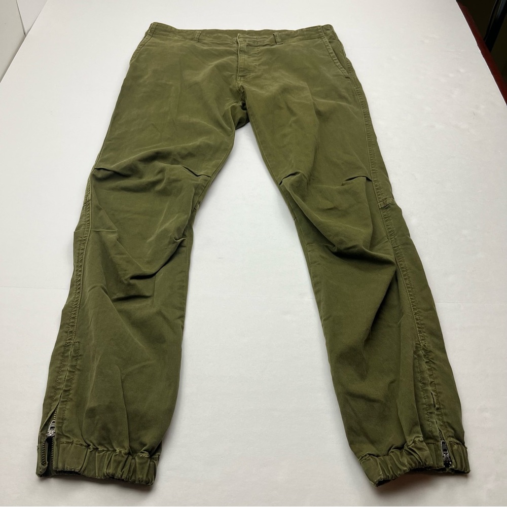 Nili Lotan Cropped Military Jogger Pant Womens Size 2 Green Zipper Pockets